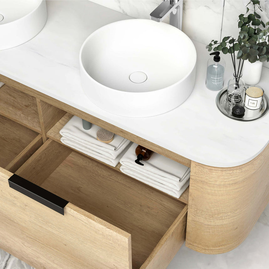 Bondi Natural Oak Double Basin Vanity Vanity Otti Australia