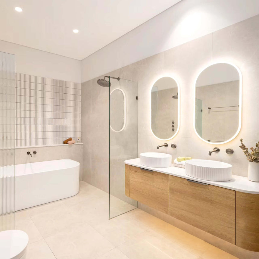 Bondi Natural Oak Double Basin Vanity Vanity Otti Australia