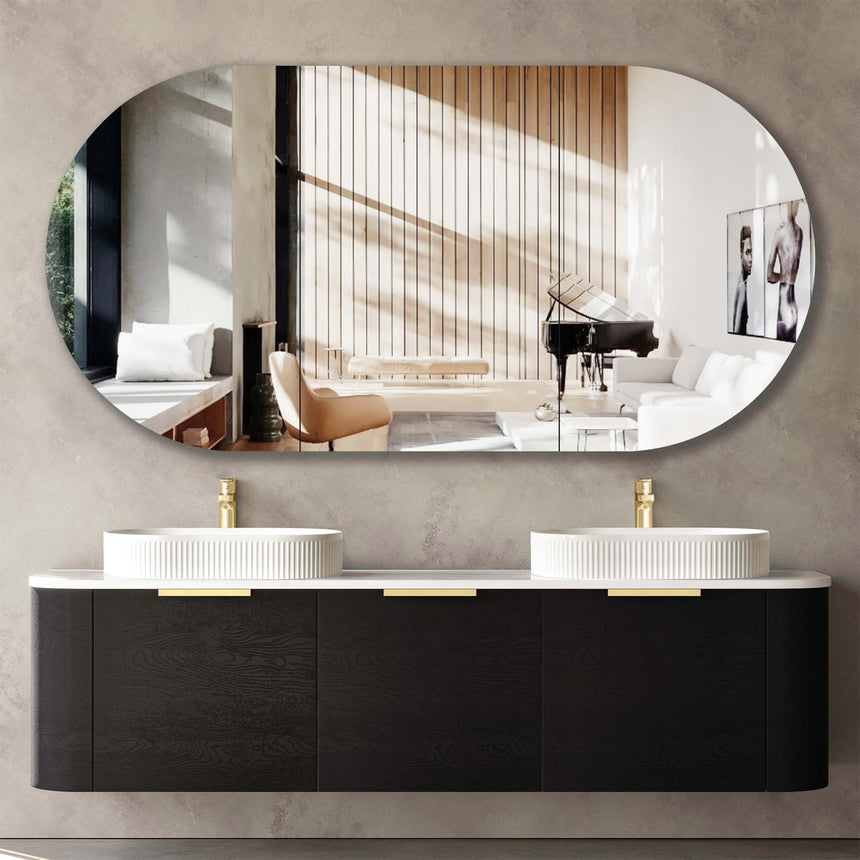 Bondi Black Oak Double Basin Vanity Vanity Otti Australia 1800mm Solid Surface Cloudy Carrara-20mm
