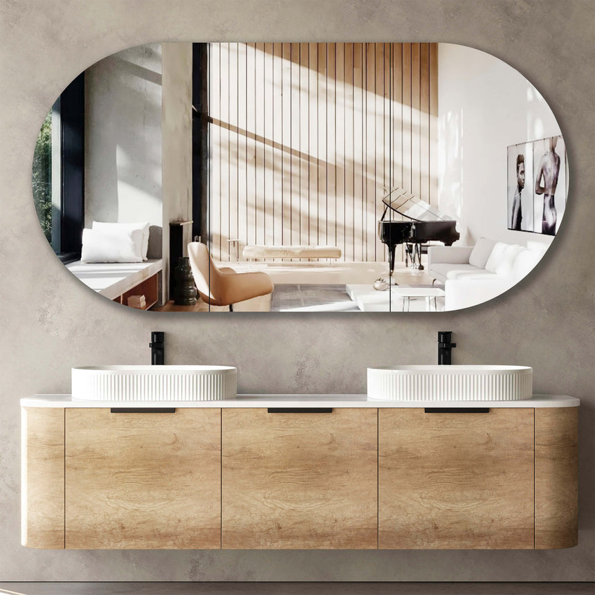 Bondi Natural Oak Double Basin Vanity Vanity Otti Australia