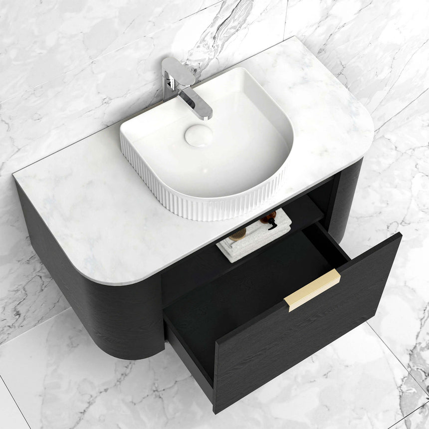 Bondi Black Oak Single Basin Vanity Vanity Otti Australia