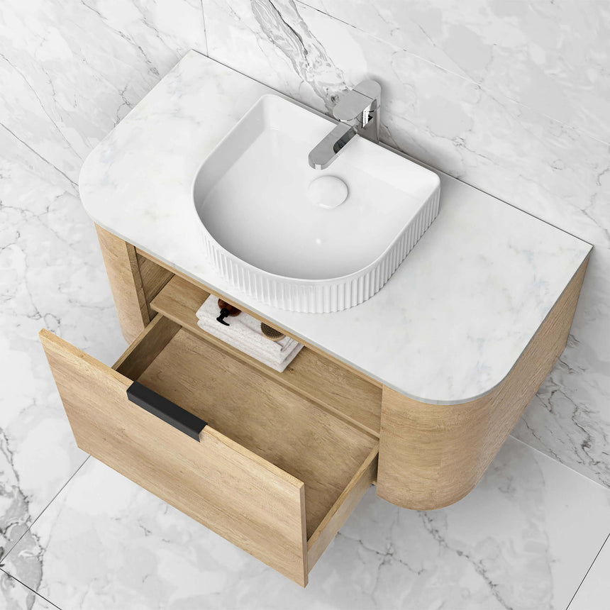 Bondi Natural Oak Single Basin Vanity Vanity Otti Australia