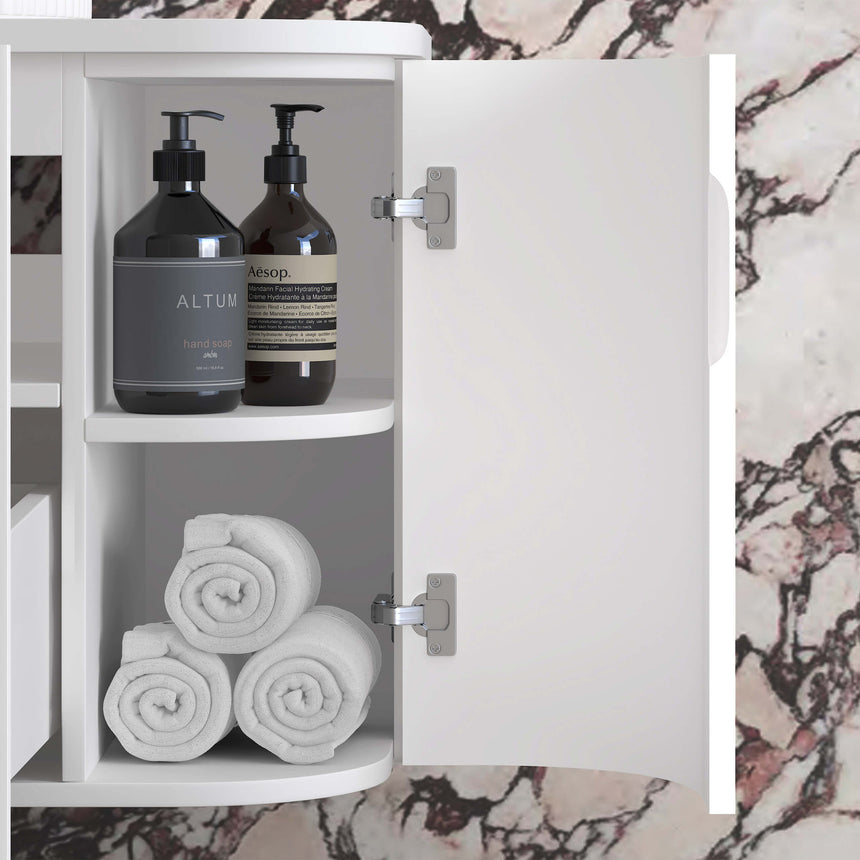 Hampshire Satin White Double Basin Vanity Vanity Otti Australia