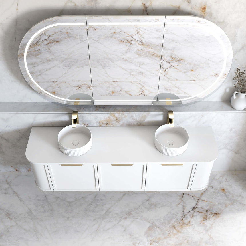 Hampshire Satin White Double Basin Vanity Vanity Otti Australia