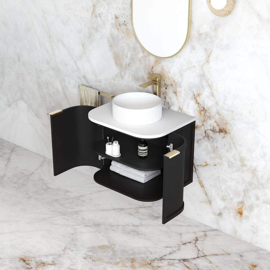 Hampshire Satin Black Single Basin Vanity Vanity Otti Australia