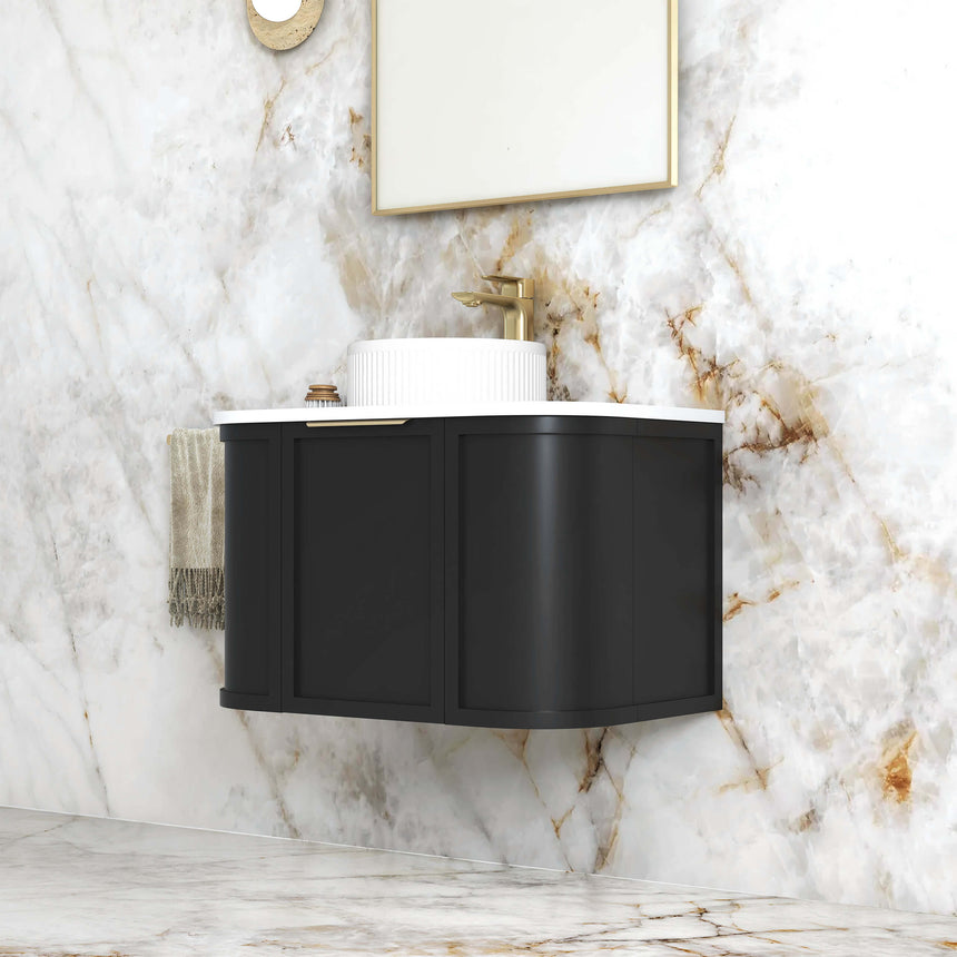 Hampshire Satin Black Single Basin Vanity Vanity Otti Australia