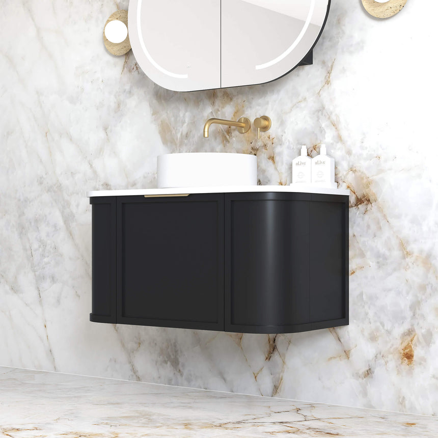 Hampshire Satin Black Single Basin Vanity Vanity Otti Australia