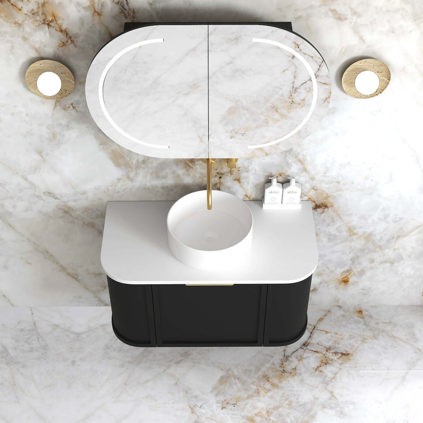 Hampshire Satin Black Single Basin Vanity Vanity Otti Australia