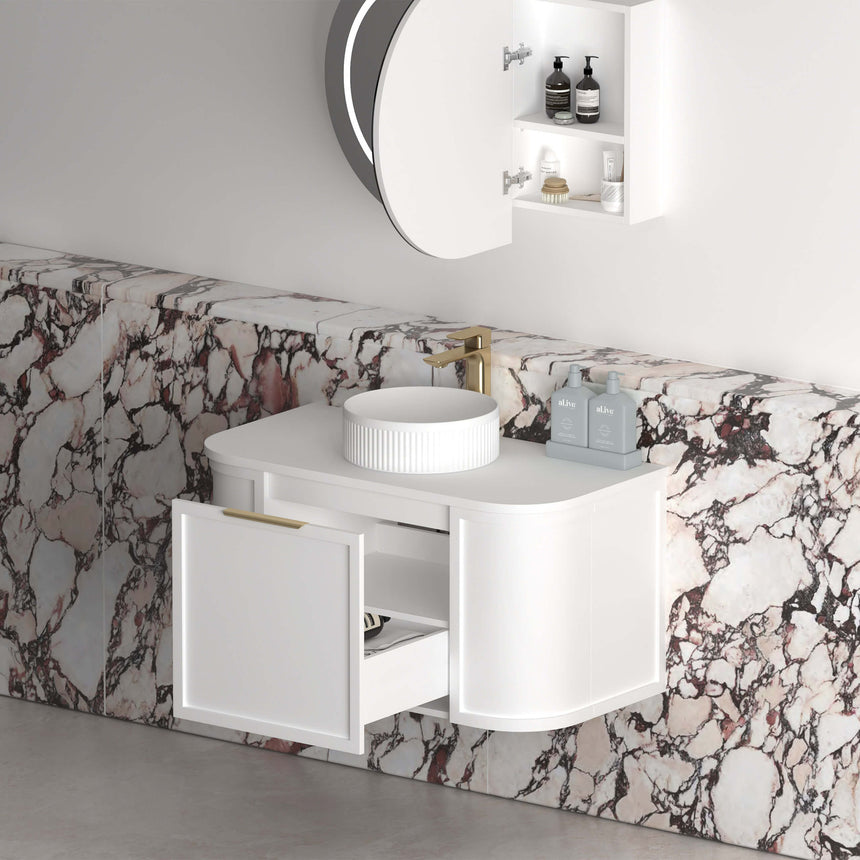 Hampshire Satin White Single Basin Vanity Vanity Otti Australia
