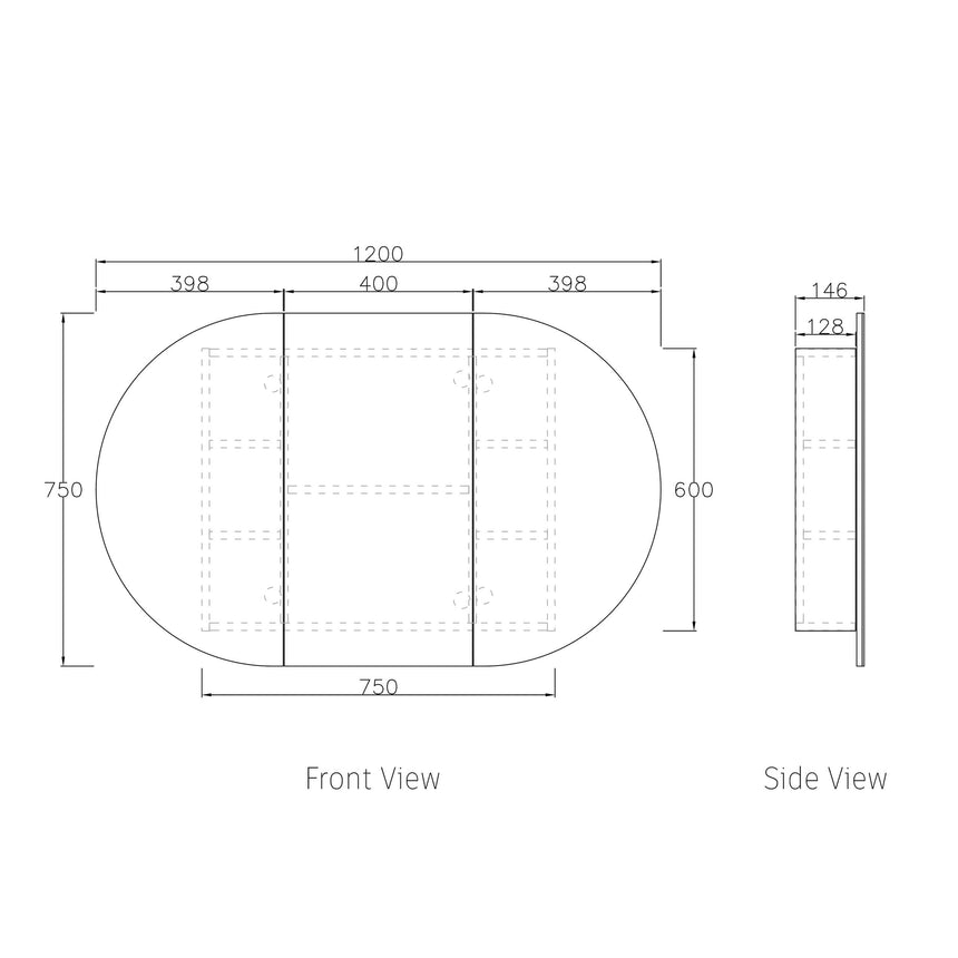 Bondi Satin White Shaving Cabinet Shaving Cabinet Otti Australia
