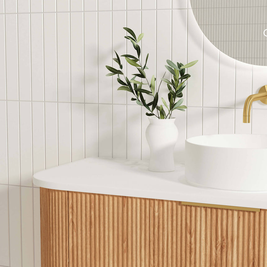 Bondi Woodland Oak Fluted Single Basin Vanity Vanity Otti Australia
