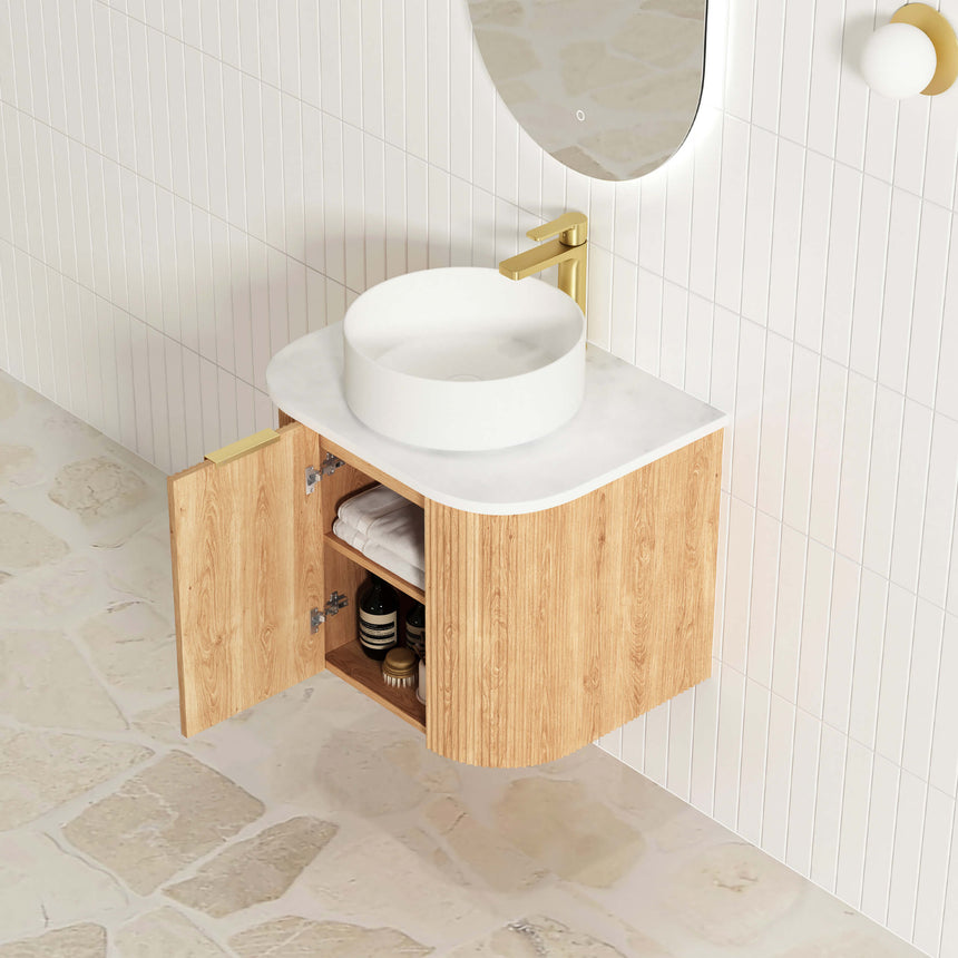 Bondi Woodland Oak Fluted Single Basin Vanity Vanity Otti Australia