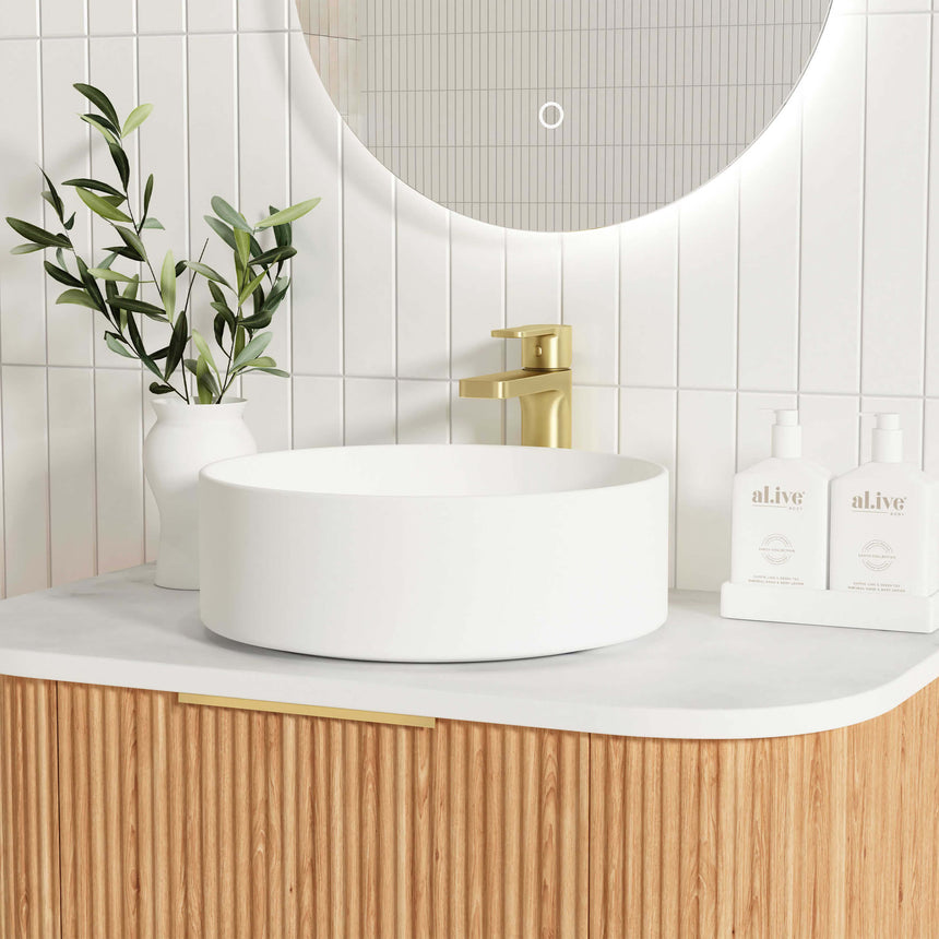 Bondi Woodland Oak Fluted Single Basin Vanity Vanity Otti Australia