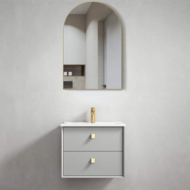 Boston Light Grey Ceramic Top Single Basin Vanity Vanity Otti Australia 600mm