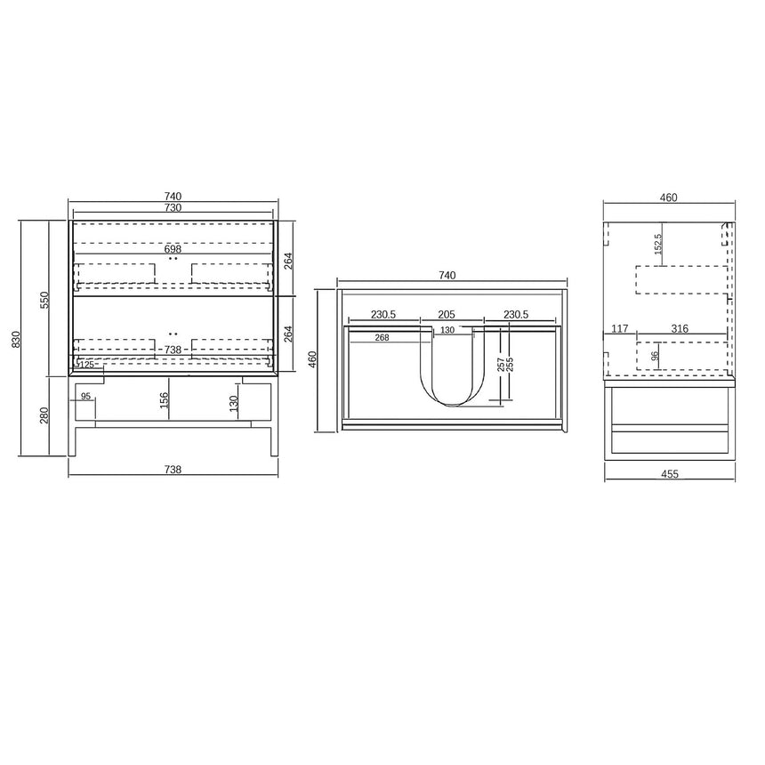 Boston Light Grey Single Basin Vanity Vanity Otti Australia