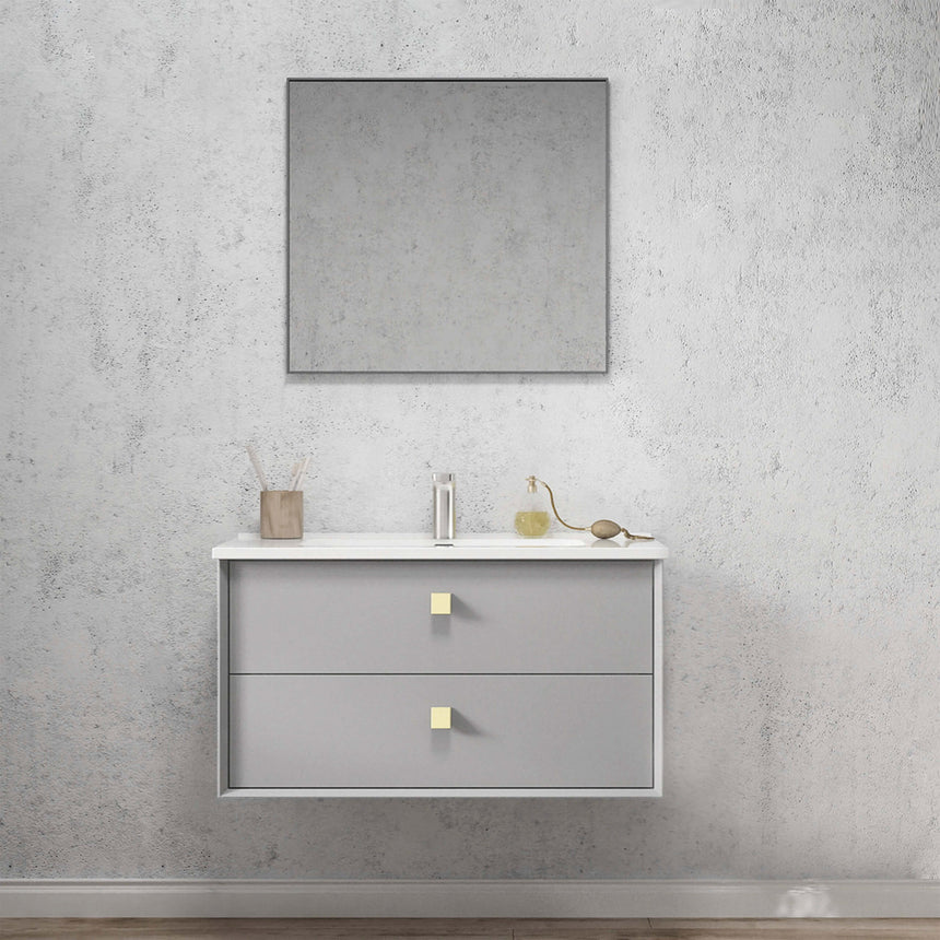 Boston Light Grey Ceramic Top Single Basin Vanity Vanity Otti Australia 900mm