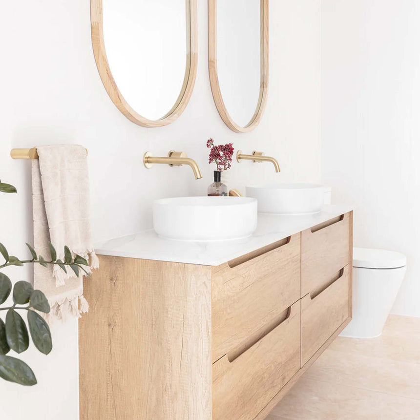 Byron Natural Oak Double Basin Vanity Vanity Otti Australia