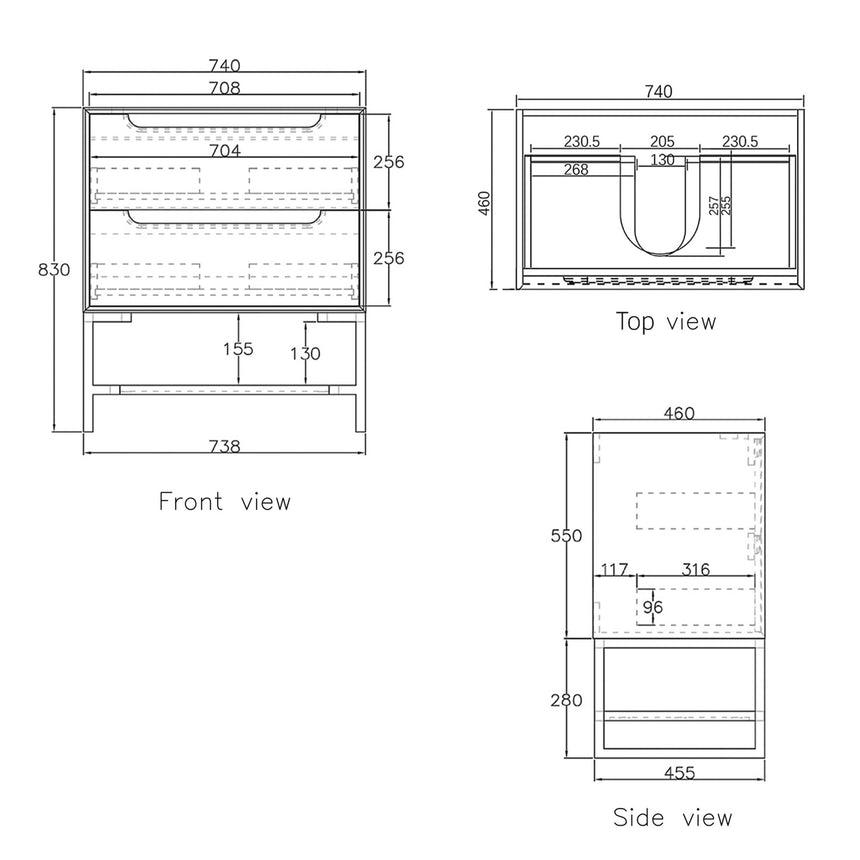 Byron Natural Oak Single Basin Vanity Vanity Otti Australia