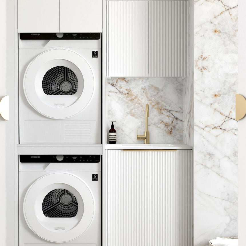 Bondi Matte White Laundry Sets 1305mm Laundry Otti Australia Quartz Aterra Type C