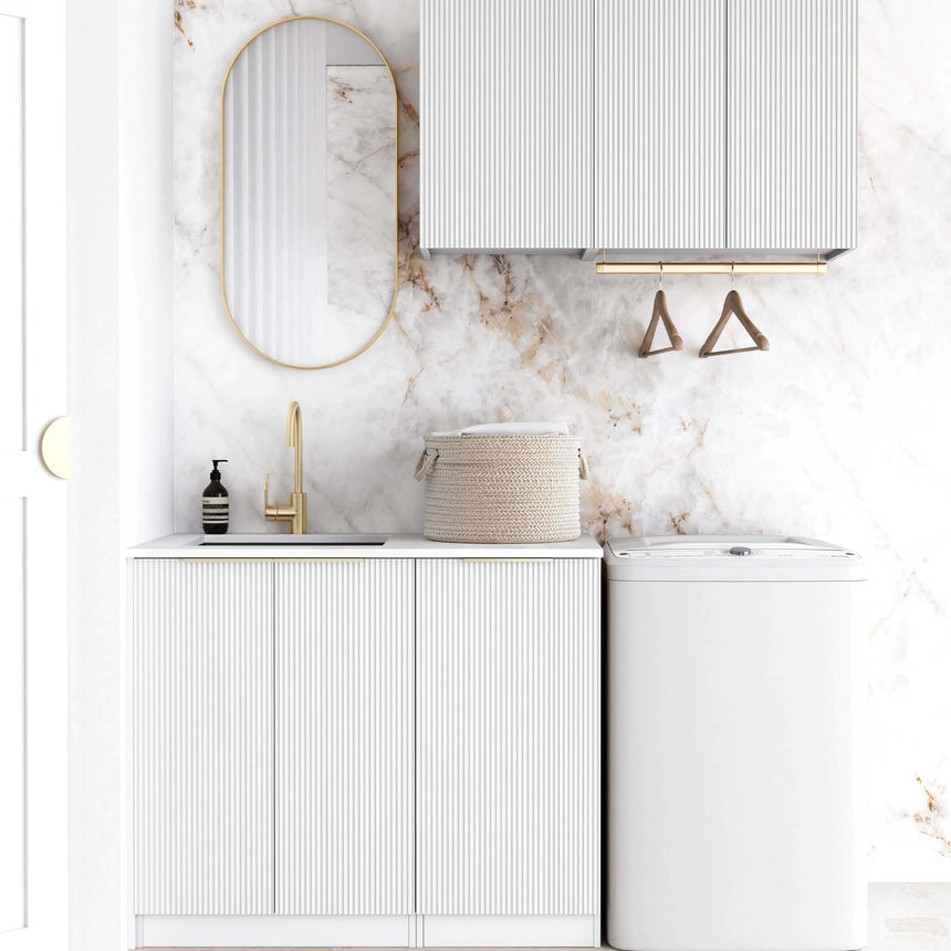 Bondi Matte White Laundry Sets 1715mm Laundry Otti Australia Quartz Aterra Type A