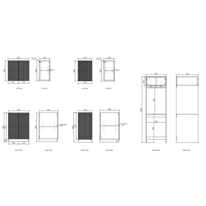 Bondi Matte White Laundry Sets 1715mm Laundry Otti Australia