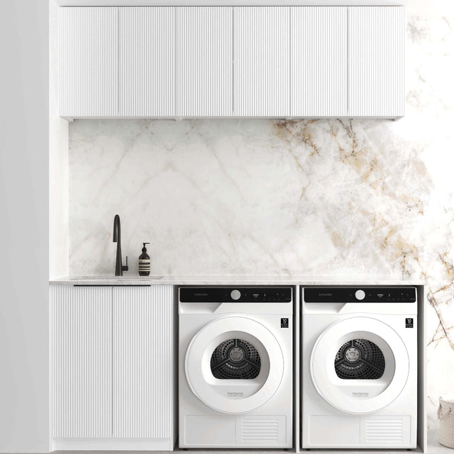 Bondi Matte White Laundry Sets 1960mm Laundry Otti Australia Quartz Aterra Type A