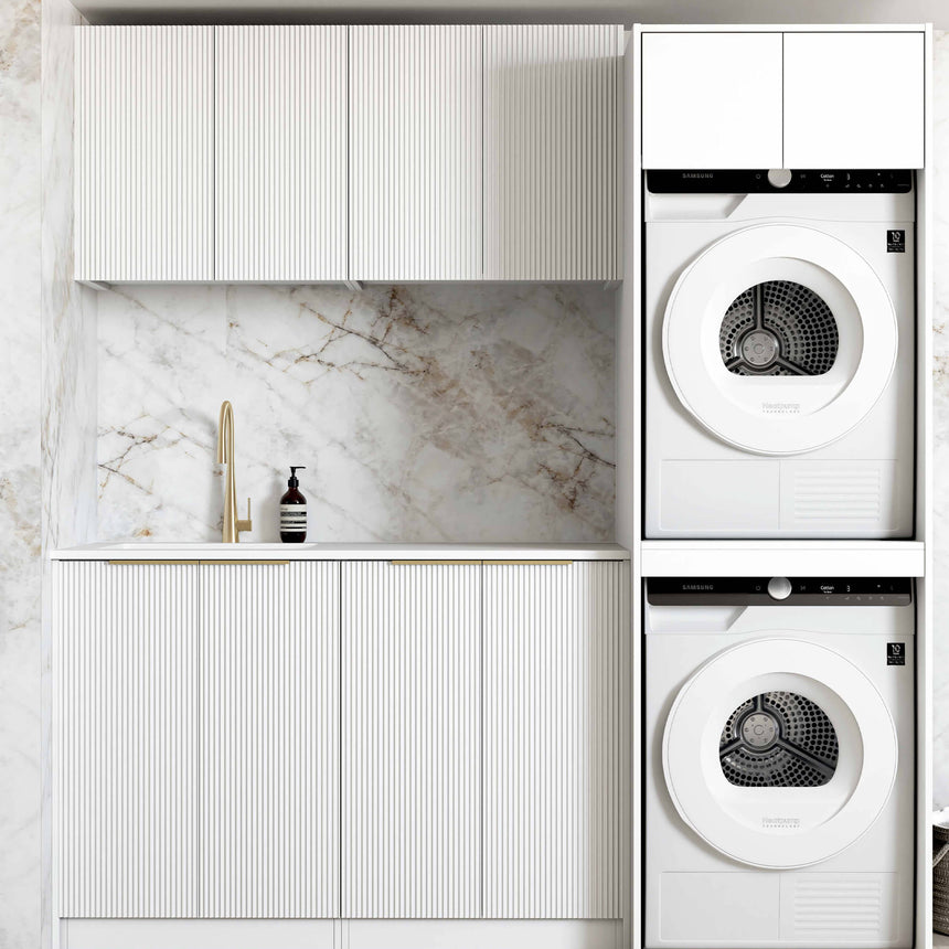 Bondi Matte White Laundry Sets 1960mm Laundry Otti Australia Quartz Aterra Type C