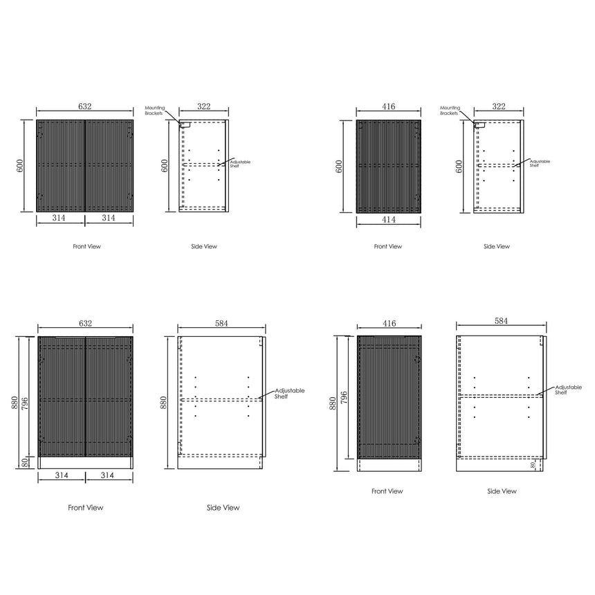 Bondi Matte White Laundry Sets with Internal Drawer 1715mm Laundry Otti Australia
