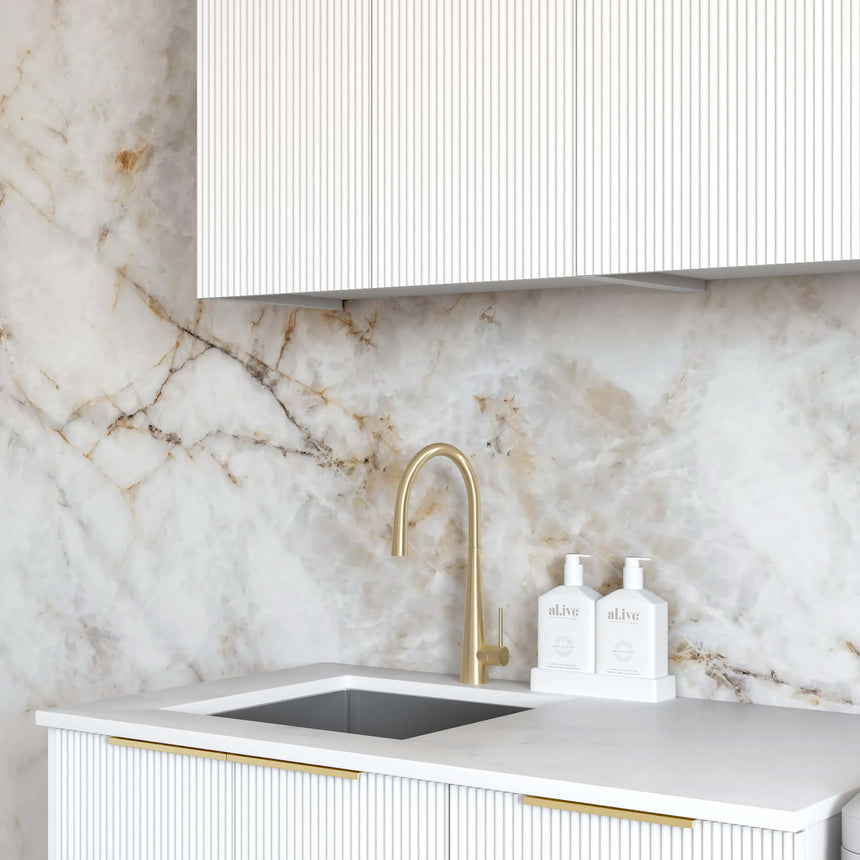 Bondi Matte White Laundry Sets with Internal Drawer 1715mm Laundry Otti Australia