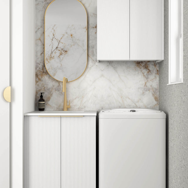 Bondi Matte White Mini Laundry Set 650mm Laundry Otti Australia Quartz Aterra