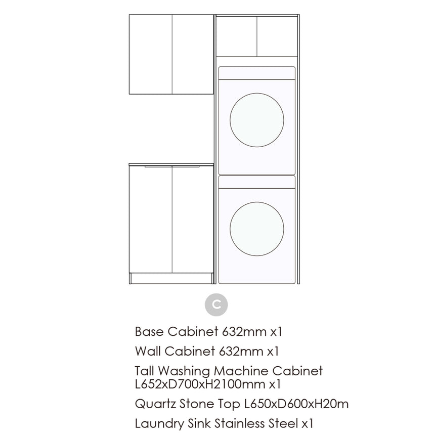 Byron Black Oak Laundry Sets 1305mm Laundry Otti Australia