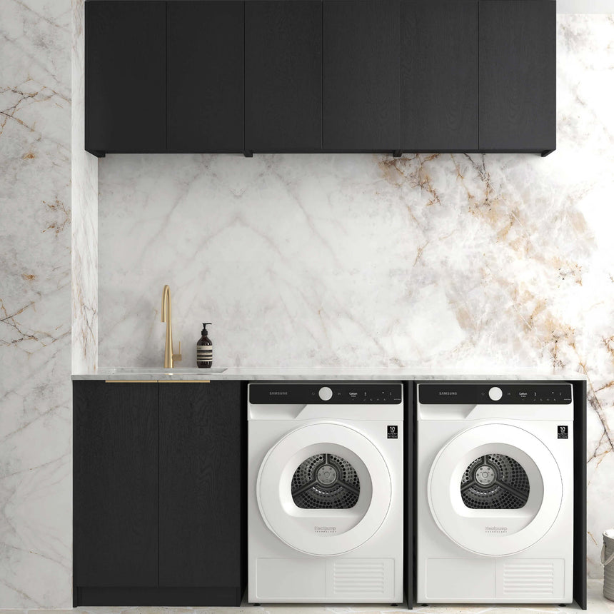 Byron Black Oak Laundry Sets 1960mm Laundry Otti Australia Quartz Aterra Type A