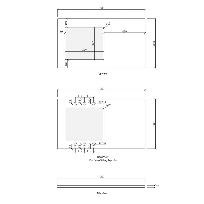 Byron Black Oak Laundry Sets with Internal Drawer 1715mm Laundry Otti Australia