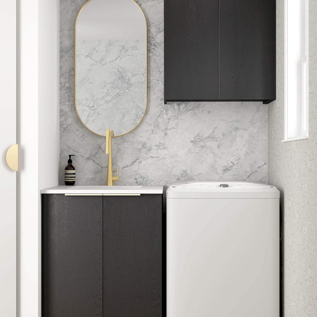 Byron Black Oak Mini Laundry Set 650mm Laundry Otti Australia Quartz Aterra