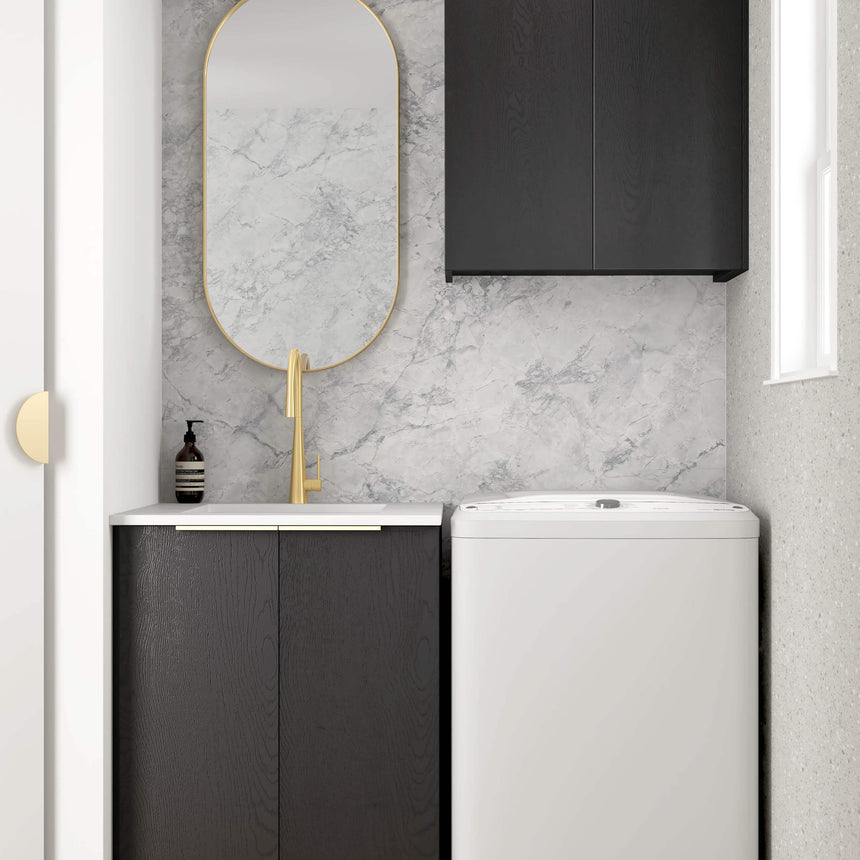 Byron Black Oak Mini Laundry Set 650mm Laundry Otti Australia Quartz Aterra