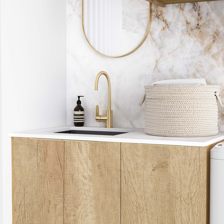 Byron Natural Oak Laundry Sets with Internal Drawer 1715mm Laundry Otti Australia