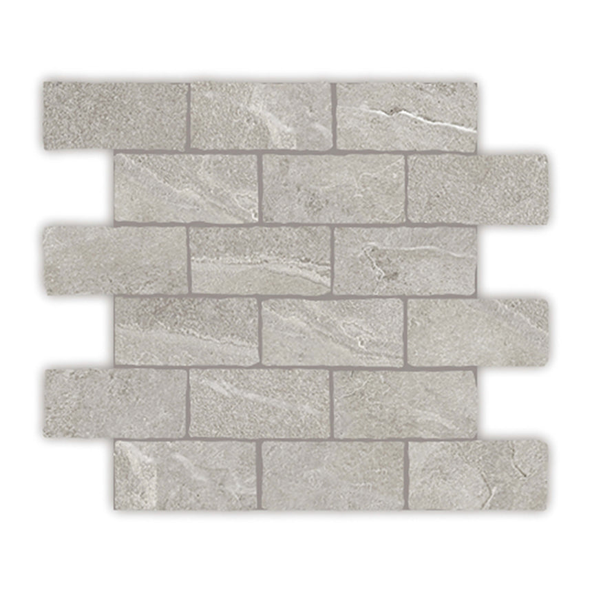 Capri Edge Mosaic 299x305 Tumbled Earl Grey Porcelain Mosaic Tilemall