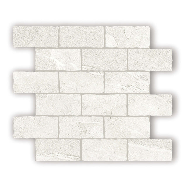 Capri Edge Mosaic 299x305 Tumbled Glacier Porcelain Mosaic Tilemall