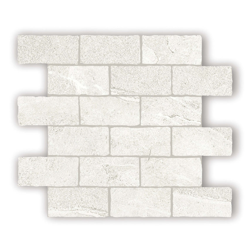 Capri Edge Mosaic 299x305 Tumbled Glacier Porcelain Mosaic Tilemall