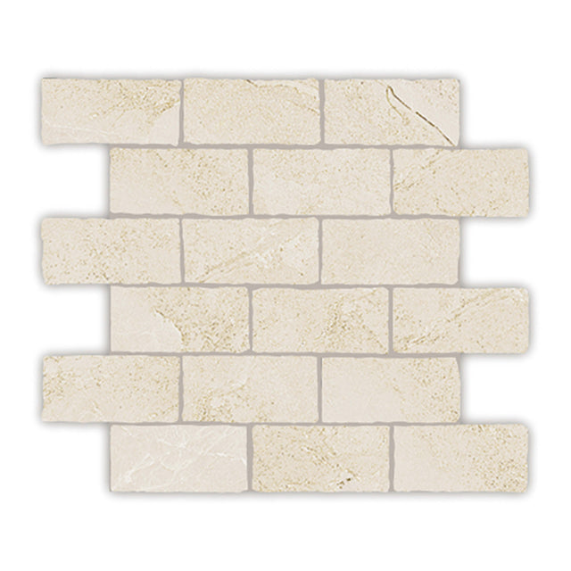Capri Edge Mosaic 299x305 Tumbled Nutmeg Porcelain Mosaic Tilemall