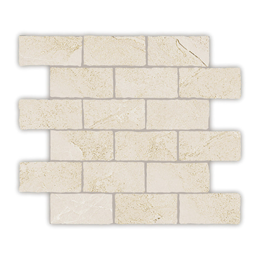 Capri Edge Mosaic 299x305 Tumbled Nutmeg Porcelain Mosaic Tilemall