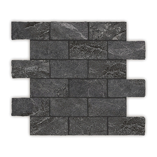 Capri Edge Mosaic 299x305 Tumbled Pepper Porcelain Mosaic Tilemall