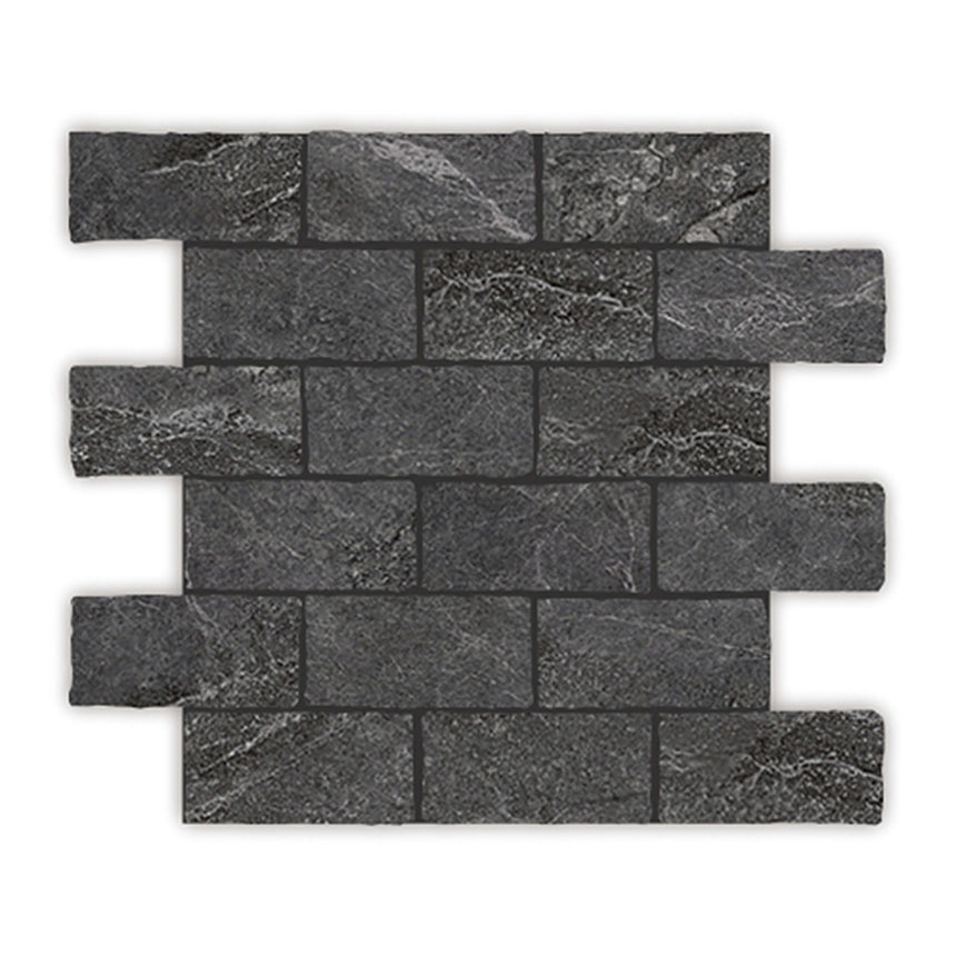 Capri Edge Mosaic 299x305 Tumbled Pepper Porcelain Mosaic Tilemall