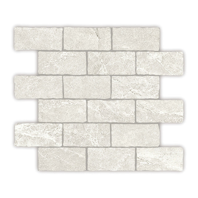 Capri Edge Mosaic 299x305 Tumbled Salt Porcelain Mosaic Tilemall