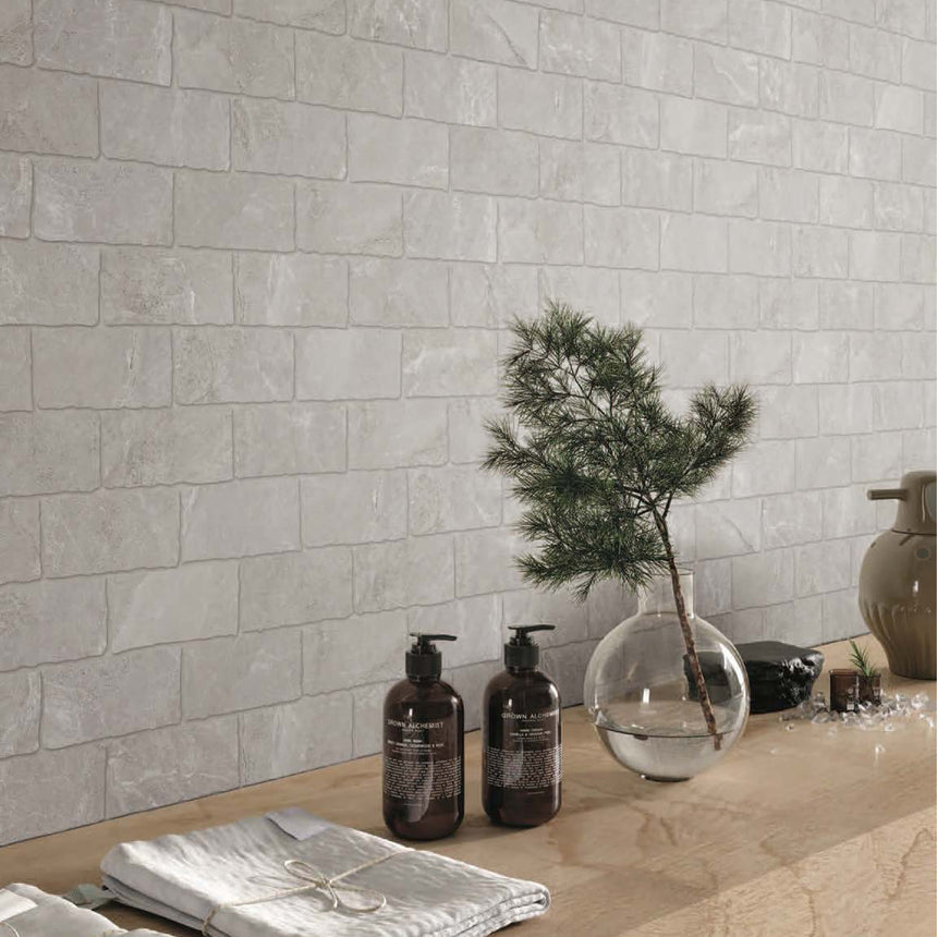 Capri Subway 100x200 Surface Tec Earl Grey Tumbled Edge Subway Tilemall