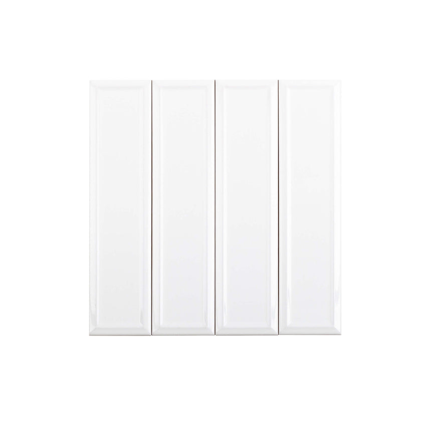 Ceramic 3D Tile 68x280 Concave Gloss White Subway Tilemall