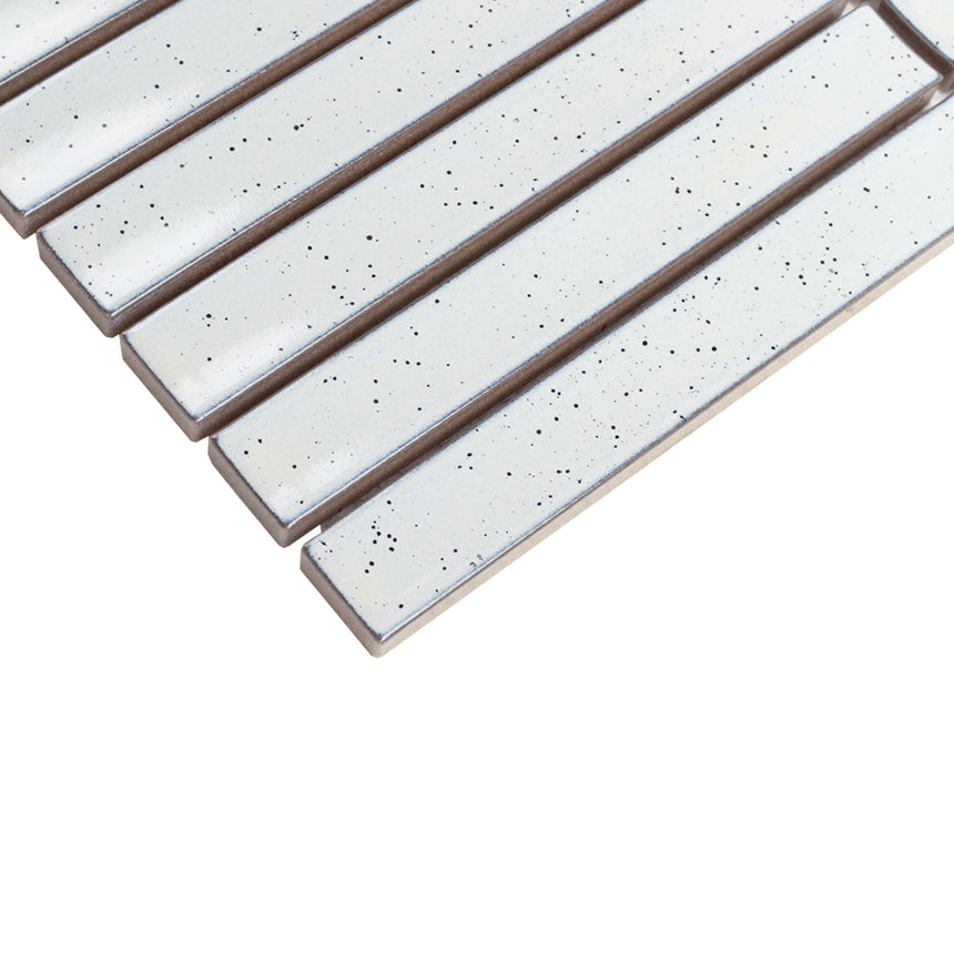 Cottage Mosaic 3D Kit Kat 20x145 Gloss Highland Grey Porcelain Mosaic Tilemall