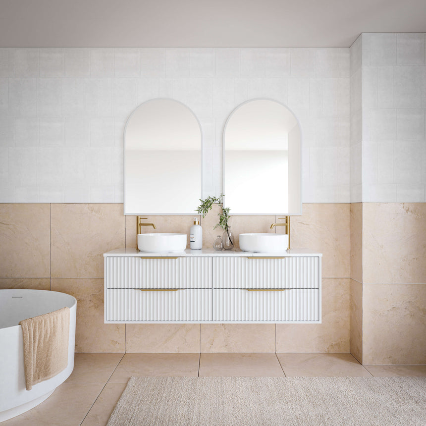 Emmett Wall Hung Vanity SilkSurface Top Vanity Timberline