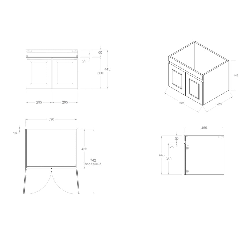 Hampton MKII Matte White Single Basin Vanity Vanity Otti Australia