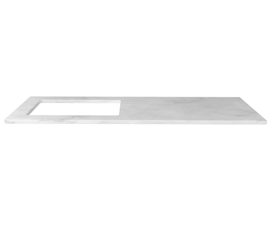 Solid Surface Carrara 1300mm laundry stone top, angled view